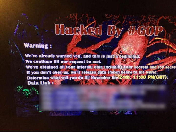 Sony hack saldırısı - #GOP (Kaynak: TNW)