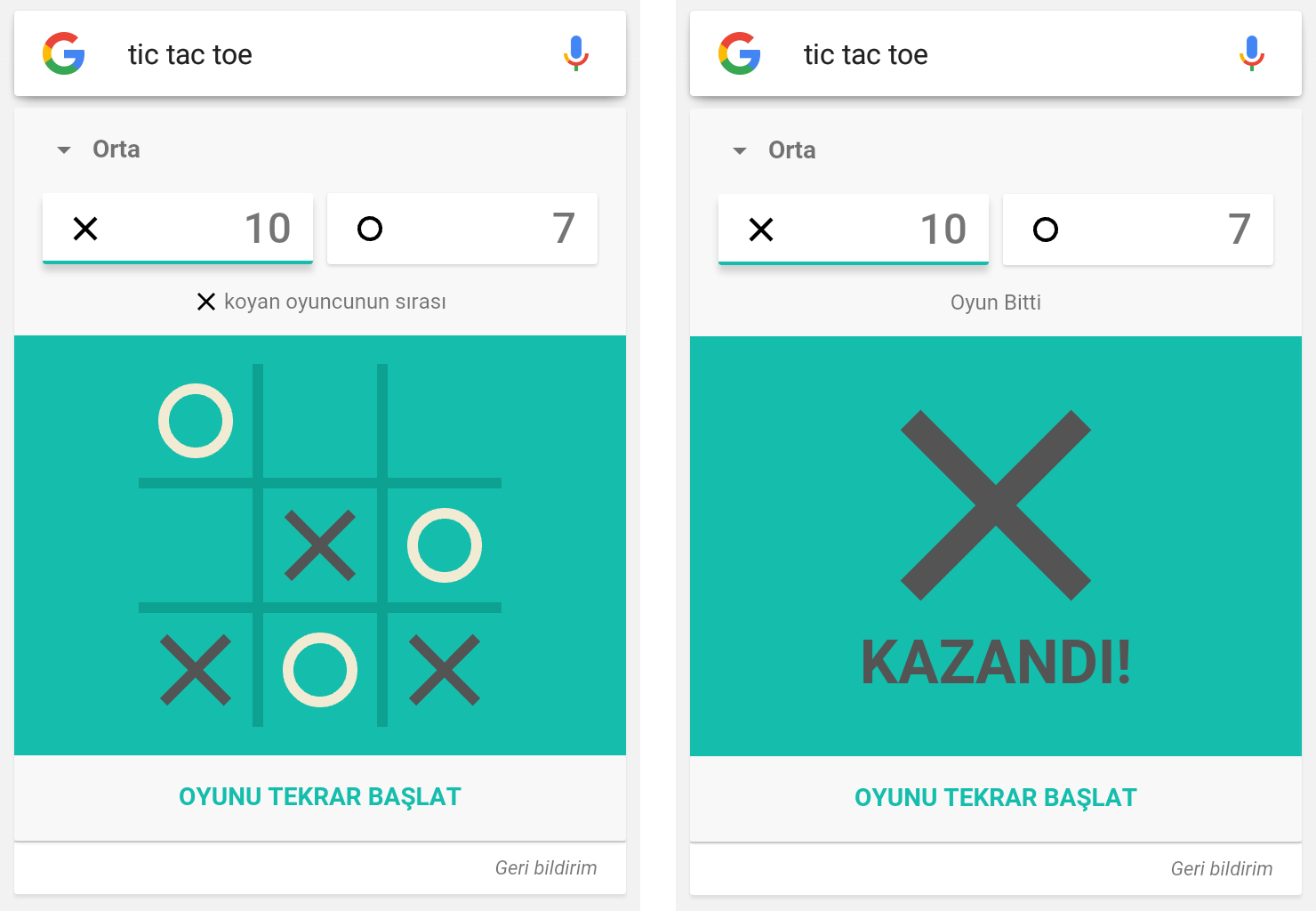 Google Tic-Tac-Toe