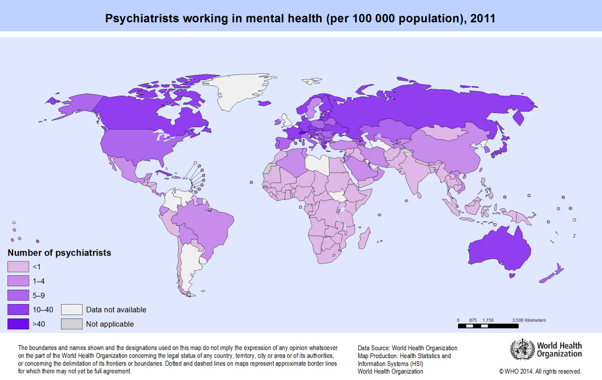 En fazla psikiyatrist barındıran ülkeler