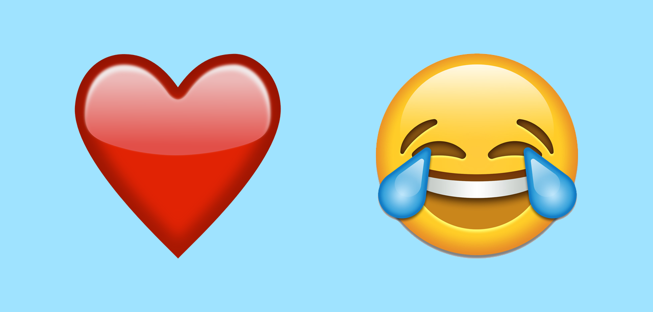 Kalp ve gülen surat emojisi