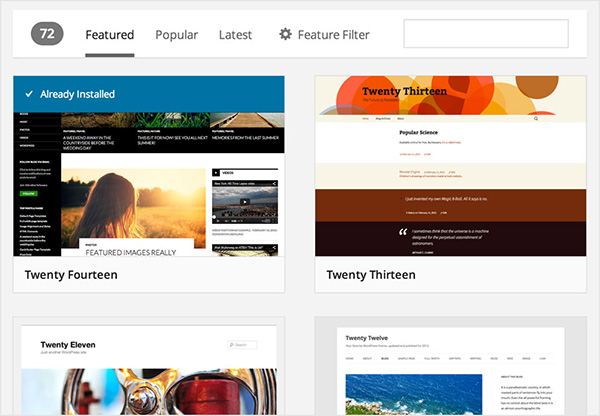 WordPress tema sayfası