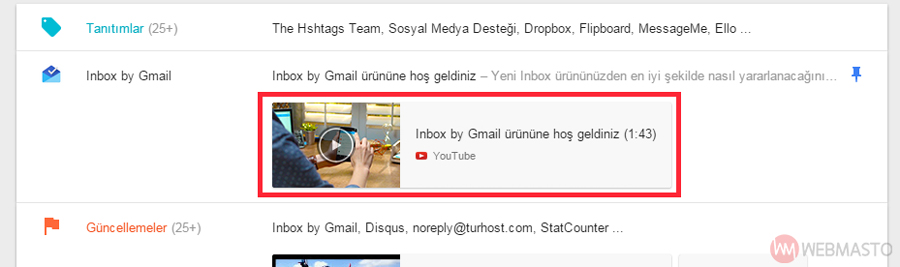 Inbox- e-posta önizleme
