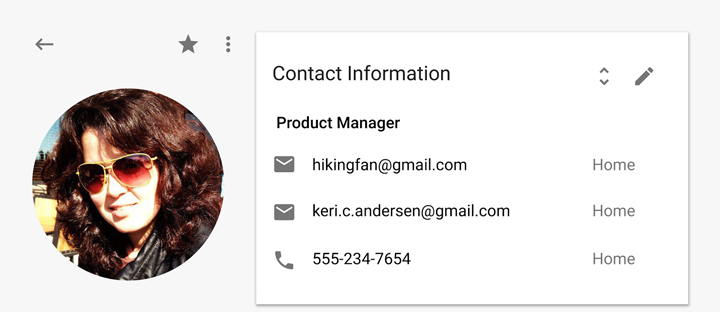 Google Contacts bilgileri
