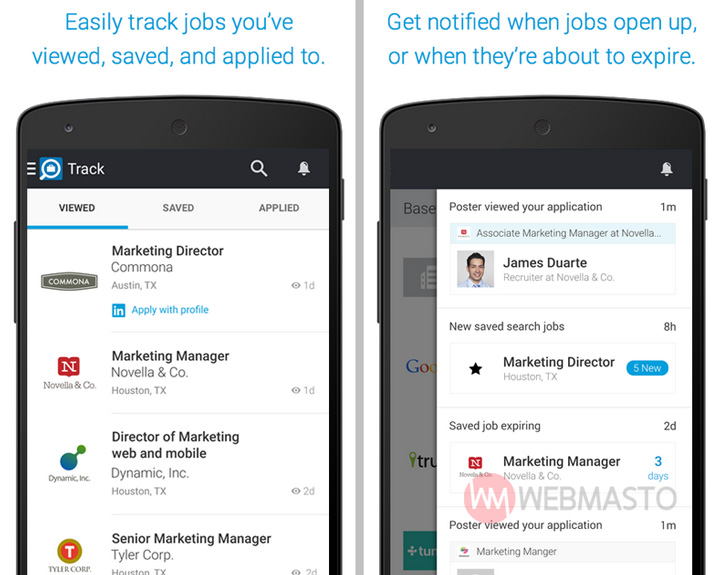 LinkedIn Job Search Android uygulaması