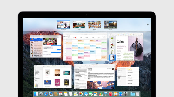 OS X El Capitan - Çoklu pencere
