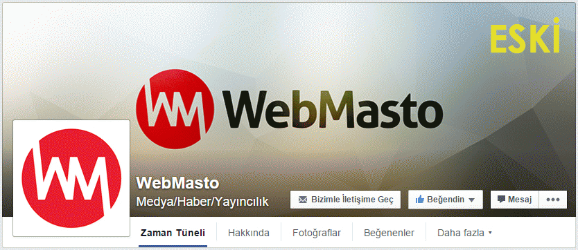 WebMasto Facebook sayfası yeni arayüz