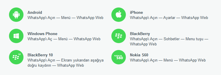 WhatsApp Web seçeneği